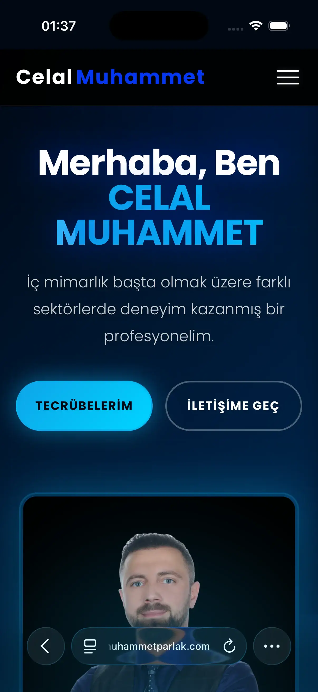 İç Mimar Celal Muhammet Parlak - Portfolio web sitesi ana sayfa