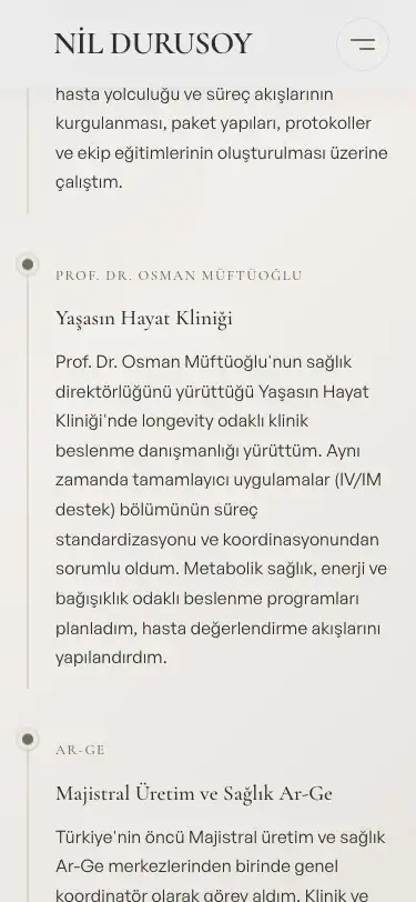 Nil Durusoy - Hakkımda ve hizmetler bölümü